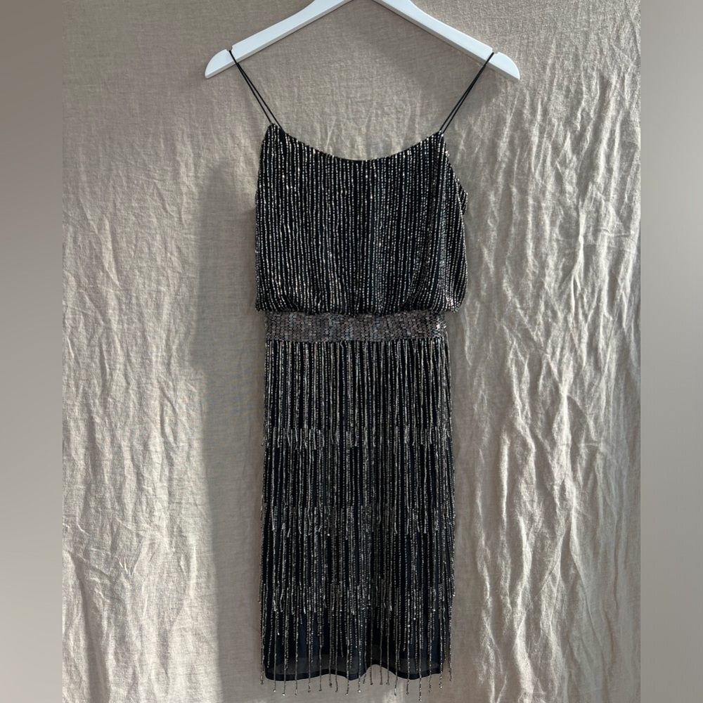 Beaded Black Cocktail Dress size 2